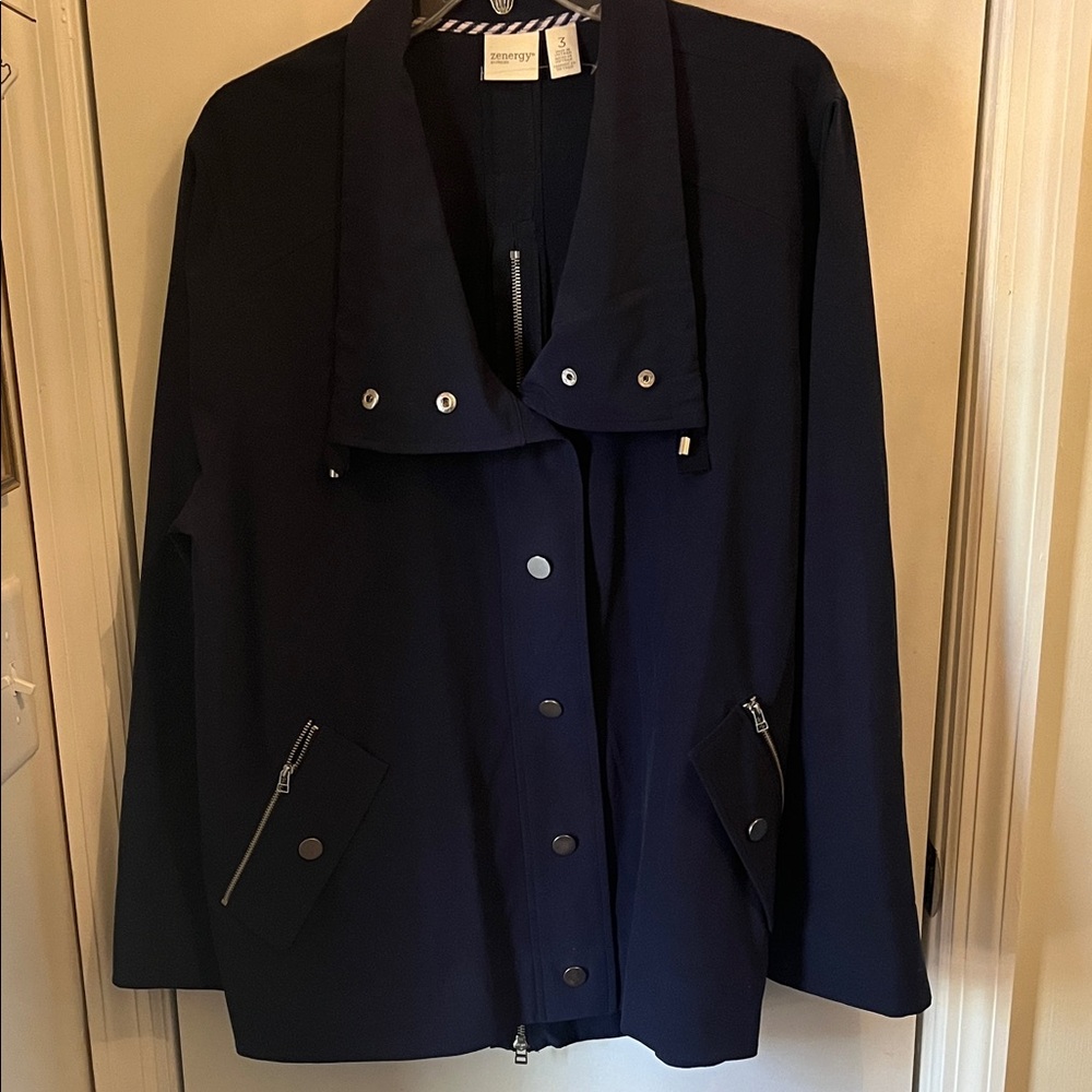 Chico’s Zenergy Deep Blue Neema Jacket Size 3